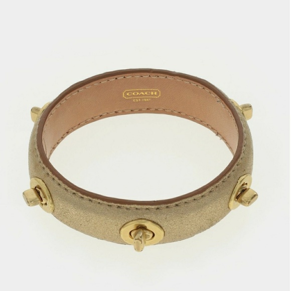 Coach Jewelry - Gold Leather Coach Bangle Coach Jewelry - Gold Leather Coach Bangle